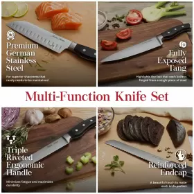 855173008540 MASTER MAISON Kitchen Knife Set Wooden Block #3