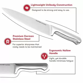 855173008786 MASTER MAISON Kitchen Knife Set Block Steel #3