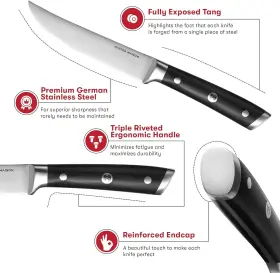 MM-8STK-BLCK-AH01 MASTER MAISON Ultra Steak Knife Set #3