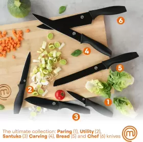 313030554512 MASTERCHEF Knife Set Block Kitchen Knives Sharp #2