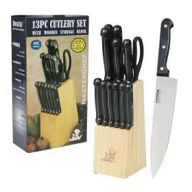 784094231327 MASTERCHEF Kitchen Knife Set Wooden Storage
