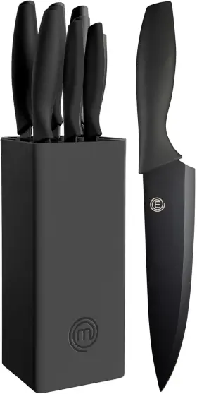 B0CN3KPCT1 MASTERCHEF Knife Block Set Kitchen Knives Sharp