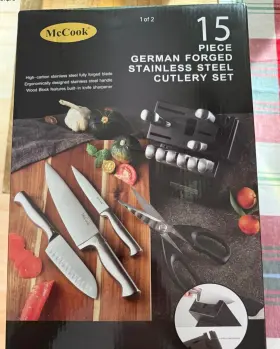 2BE0911-JJ-3275 MCCOOK Knife Steel Kitchen Knives Block Set
