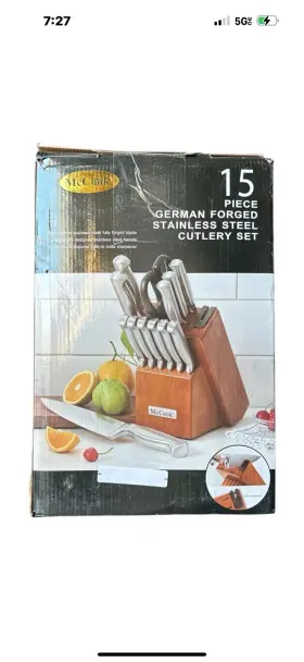 746362482503 MCCOOK Knife Set Kitchen Block Wooden Steel