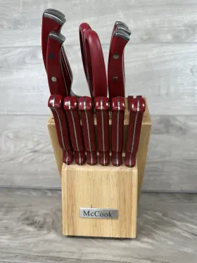 MC24 MCCOOK Steel Patterned Cutlery Knife Set Kitchen Block