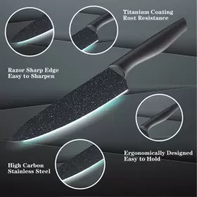 705353844508 MCCOOK-MC704 Knife Set Granite Kitchen High #3