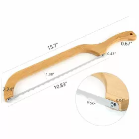 331608245113 MELTSET Wooden Serrated Bread Bow Knife Steel #2