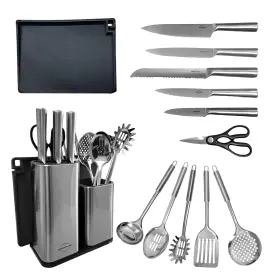 628942906817 MENZELIANO Kitchen Knife Set Block Cooking Steel