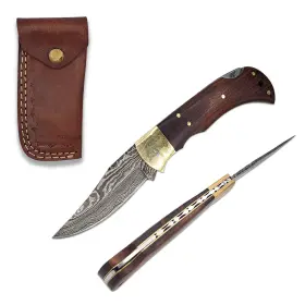 723592920258 MIDELO Handmade Damascus Steel Blade Rosewood