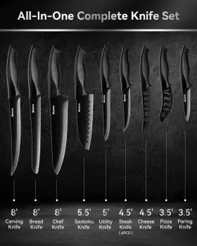 974580570137 MIDONE Knife Set Block Kitchen #2