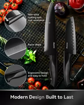 974580570137 MIDONE Knife Set Block Kitchen #3
