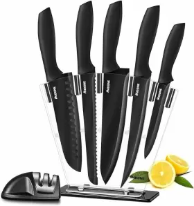 HX-7KFS2 MIDONE Steel Kitchen Knife Set Acrylic Stand