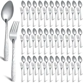 B0G4QH92DL MINATEE Forks Spoons Silverware Set Steel Flatware