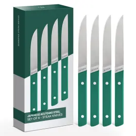 B0FLFBMW6W MISEN Acuto Straight Edge Steak Knife Set Forged