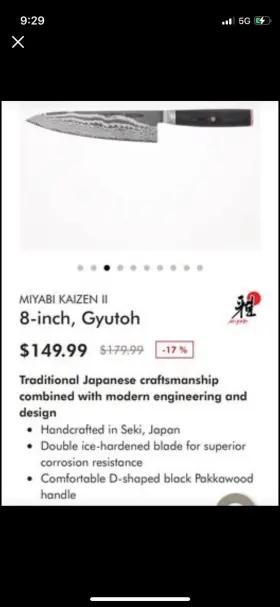 34681-203 MIYABI Kaizen Chefs Knife #3