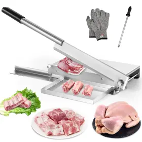 750466503873 MOONGIANTGO Manual Meat Bone Cutter Rib Slicer