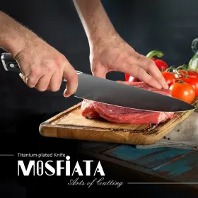 781545597636 MOSFIATA Sharp Titanium Chefs Knife Kitchen #3