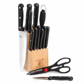 897038502219 MOSS STONE Steel Serrated Knife Set Kitchen High