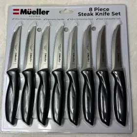 SS-55 MUELLER AUSTRIA Steak Knife Set Steel Serrated Beef