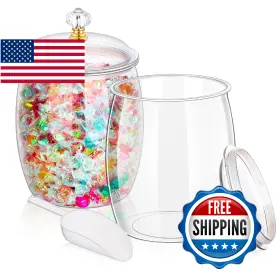 B0DYT2NL9J MWELLEWM Gallon Candy Jars Lids Spoons Cookie