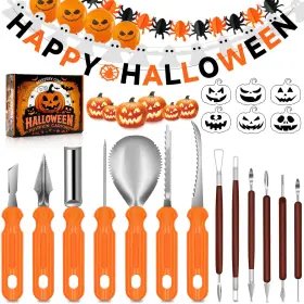 NGD7CN MYSTERY CODE Halloween Pumpkin Carving Steel Pumpk Kit