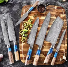 DFK-013 MYVIT Handcrafted Knives Set Chefs Culinary Kitchen