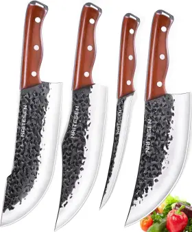 723497710237 NAITESEN Butcher Knife Kitchen Set Forged Sharp