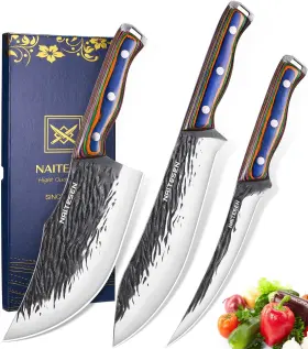 761729095202 NAITESEN Forged Kitchen Chef Knife Set Razor