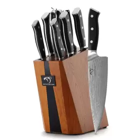 653858733936 NANFANG BROTHERS Knife Kitchen Block Damasucs Se