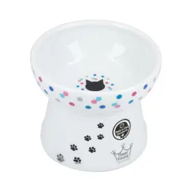 B0DB578D24 NECOICHI Elevated Ceramic Cat Food Bowl Whisker