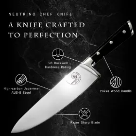 605963975763 NEUTRINO KNIVES Pro Chef Knife Blade High Carbon #3