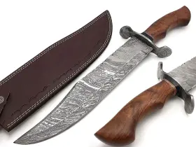 BK-2003 NOORAKI Forged Damascus Bowie Knife Razor Sharp Blade