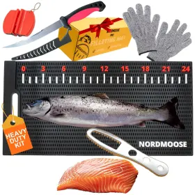 NM-FFMS-14-28 NORDMOOSE Fish Fillet Mat Ruler Decal Knife Kit