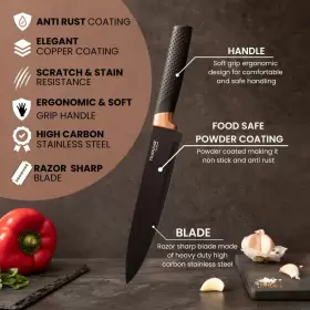 23037 NUOVVA Kitchen Knife Block Set Copper Knives Acrylic #3