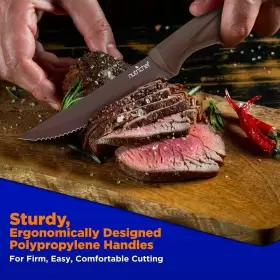 NCSK8BW NUTRICHEF Steak Knives Set Dishwasher Safe Stick #3