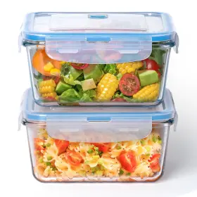 B0D3WQNMF7 NUTRIUPS Glass Food Storage Containers Lids Square