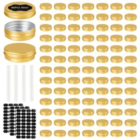 B0DJWZFFVC OBKJJ Pack Round Screw Lid Tins Food Candle