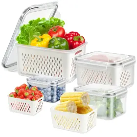 B09FXN8N5Y ODOMU Fruit Storage Containers Fridge Produce Bins