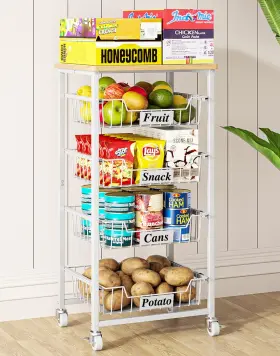 B0FF9H2LVL OKZEST Kitchen Storage Wheels Drawers Rolling