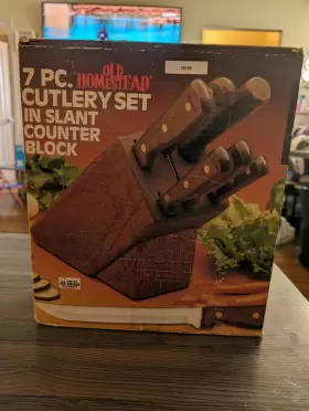 045908700805 OLD HOMESTEAD Steak Knife Set Hardwood Block