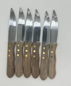 078737213321 ONEIDA Pioneer Wood Handle Serrated Steak Knives #3