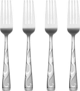 B340004A ONEIDA Tuscany Flatware Dinner Forks Set Metallic