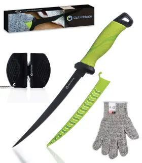 687051845110 OPTIMBLADE Fillet Knife Set Sharpener Gloves She