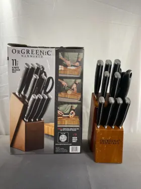 850012601487 ORGREENIC Hammered High Knife Set Block #2