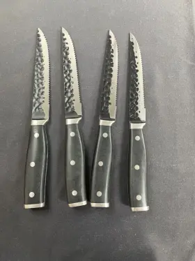 850012601487 ORGREENIC Hammered High Knife Set Block #3