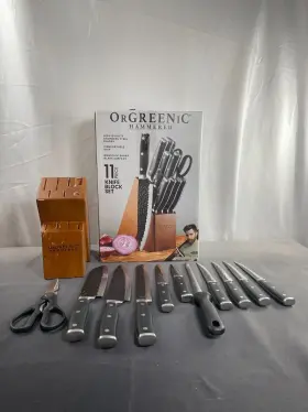 850012601487 ORGREENIC Hammered High Knife Set Block