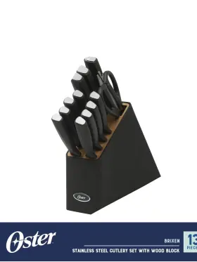 60772 OSTER Brixen High Carbon Steel Kitchen Knife Block Set