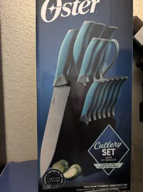 81010.14 OSTER Evansville Steel Cutlery Set Turquoise Handles