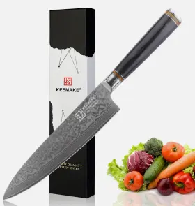 860001927085 OXFORD CHEF Kiritsuke Chefs Knife Damascus Steel