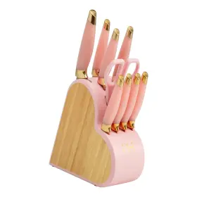 313112128174 PARIS HILTON Heart Steel Knife Block Set Pink